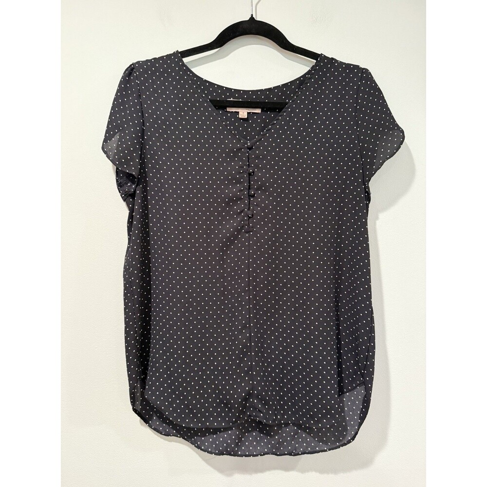 Philosophy Top Women Small Navy Polka Dot Lightweight Workwear Twee Retro Travel